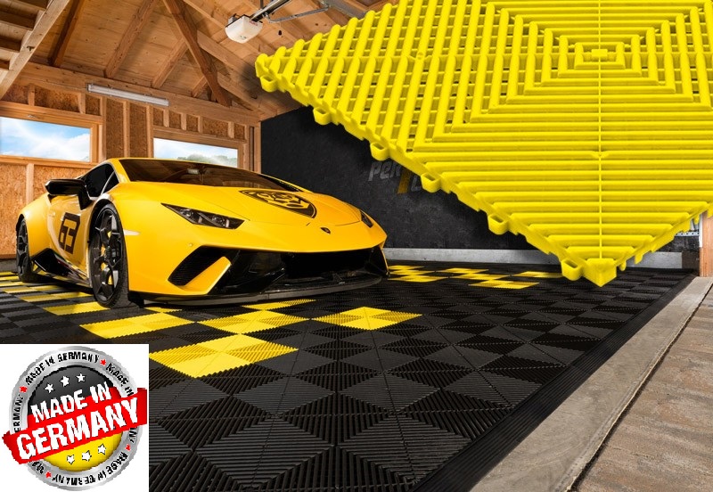Motorsport Klick-Fliese Race für Garagen, machen Sie aus ihrer Garage was Besonderes!